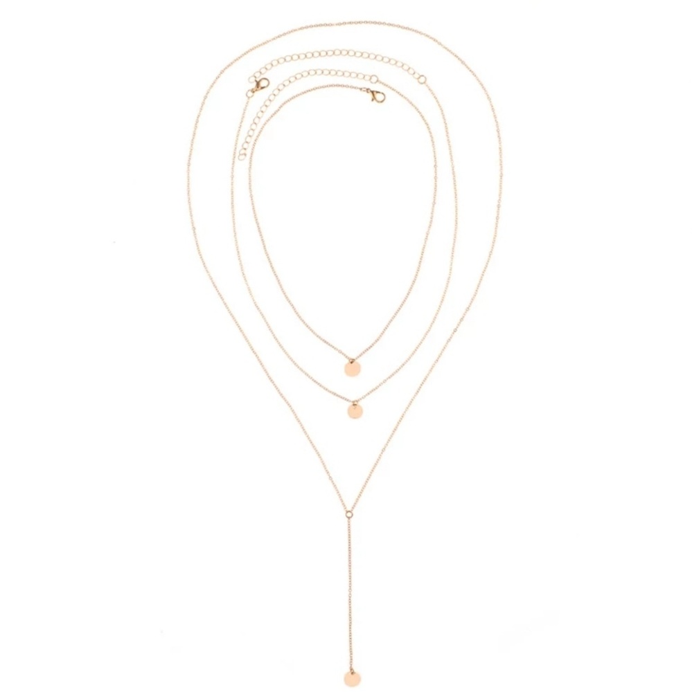 💎[3 for $15]💎 Triple Layer Disc Necklace - Picture 2 of 5